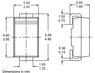 机械图纸 - Nexperia GS1M恢复整流器
